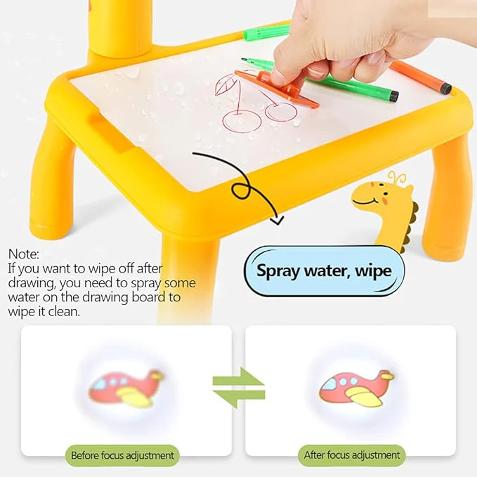 Kid's Projector Drawing Board Table with Projection Function