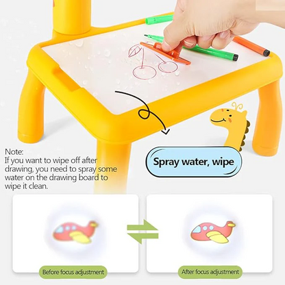 Kid's Projector Drawing Board Table with Projection Function