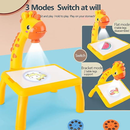 Kid's Projector Drawing Board Table with Projection Function