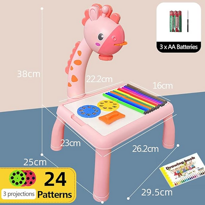 Kid's Projector Drawing Board Table with Projection Function