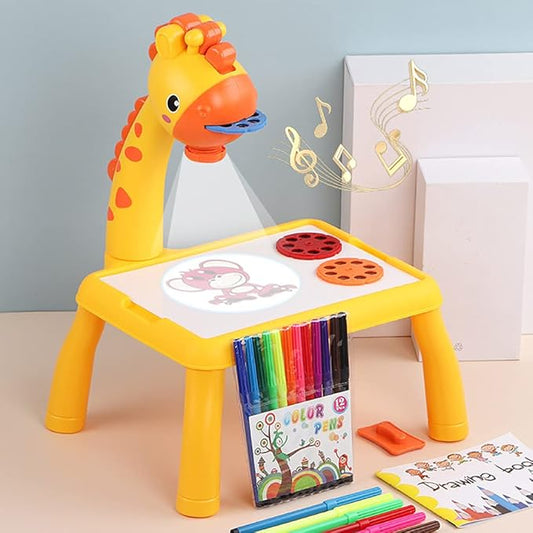 Kid's Projector Drawing Board Table with Projection Function